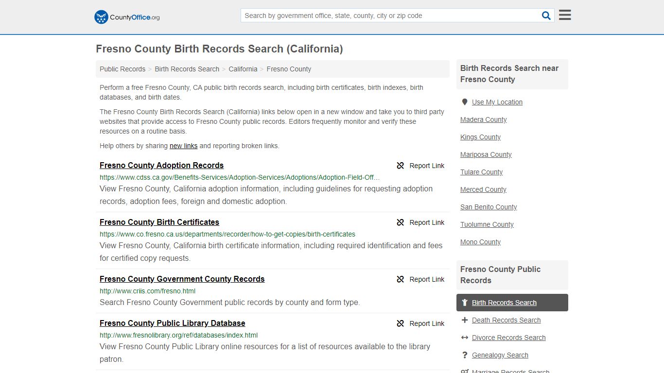 Birth Records Search - Fresno County, CA (Birth ...